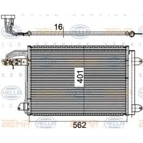 HELLA VW Condensador, ar condicionado 8FC 351 301-041