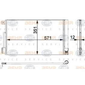 HELLA PEUGEOT Condensador, ar condicionado 8FC 351 301-651