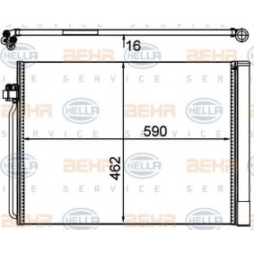 HELLA BMW Condensador, ar condicionado 8FC 351 302-491