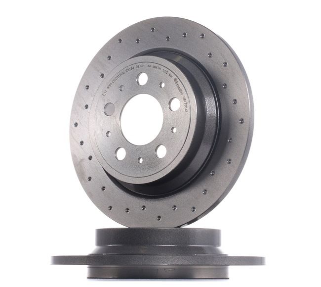 Set of 2 Brembo 08.7765.11 Rear UV Coated Brake Disc
