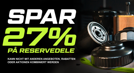 Få 27% RABAT på reservedele