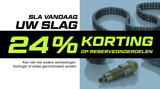 Ontvang 24% korting op reserveonderdelen