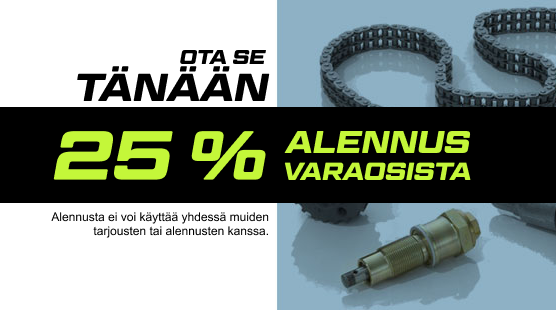 Nyt saat 25 % ALENNUSTA varaosista
