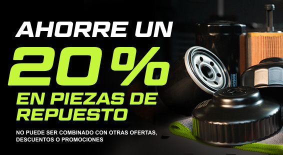 20% DE DESCUENTO en piezas de repuesto