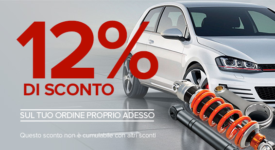 Le migliori offerte: Sconto del 12% sui ricambi auto