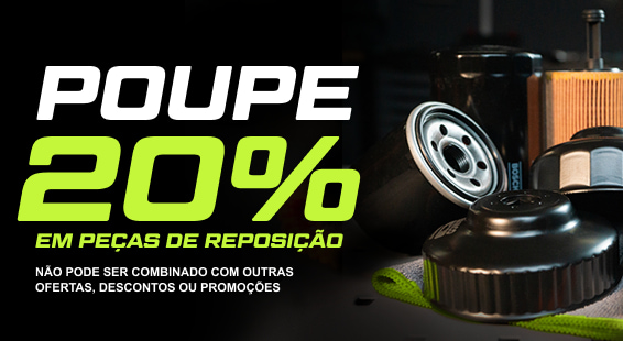 Obtenha 20% de DESCONTO em peças de reposição