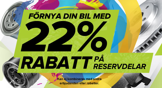Bästa erbjudandena: 22% rabatt på bilreservdelar