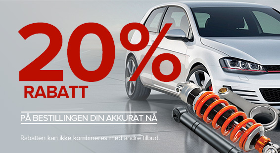 Lave priser: 20% rabatt på bildeler