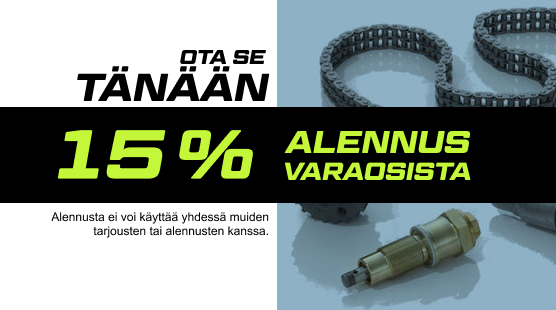 Nyt saat 15 % ALENNUSTA varaosista