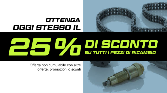 Approfitti del 25% di SCONTO sui pezzi di ricambio