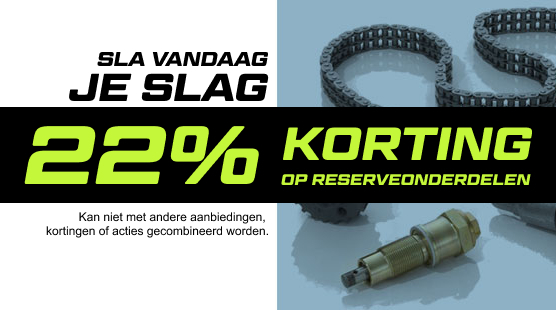 Ontvang 22% korting op reserveonderdelen