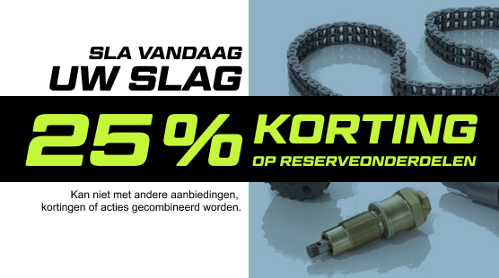 Ontvang 25% korting op reserveonderdelen