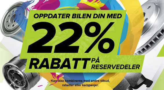 Lave priser: 22% rabatt på bildeler