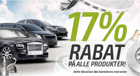 Bedste tilbud: 17% rabat på autodele, som du elsker så meget
